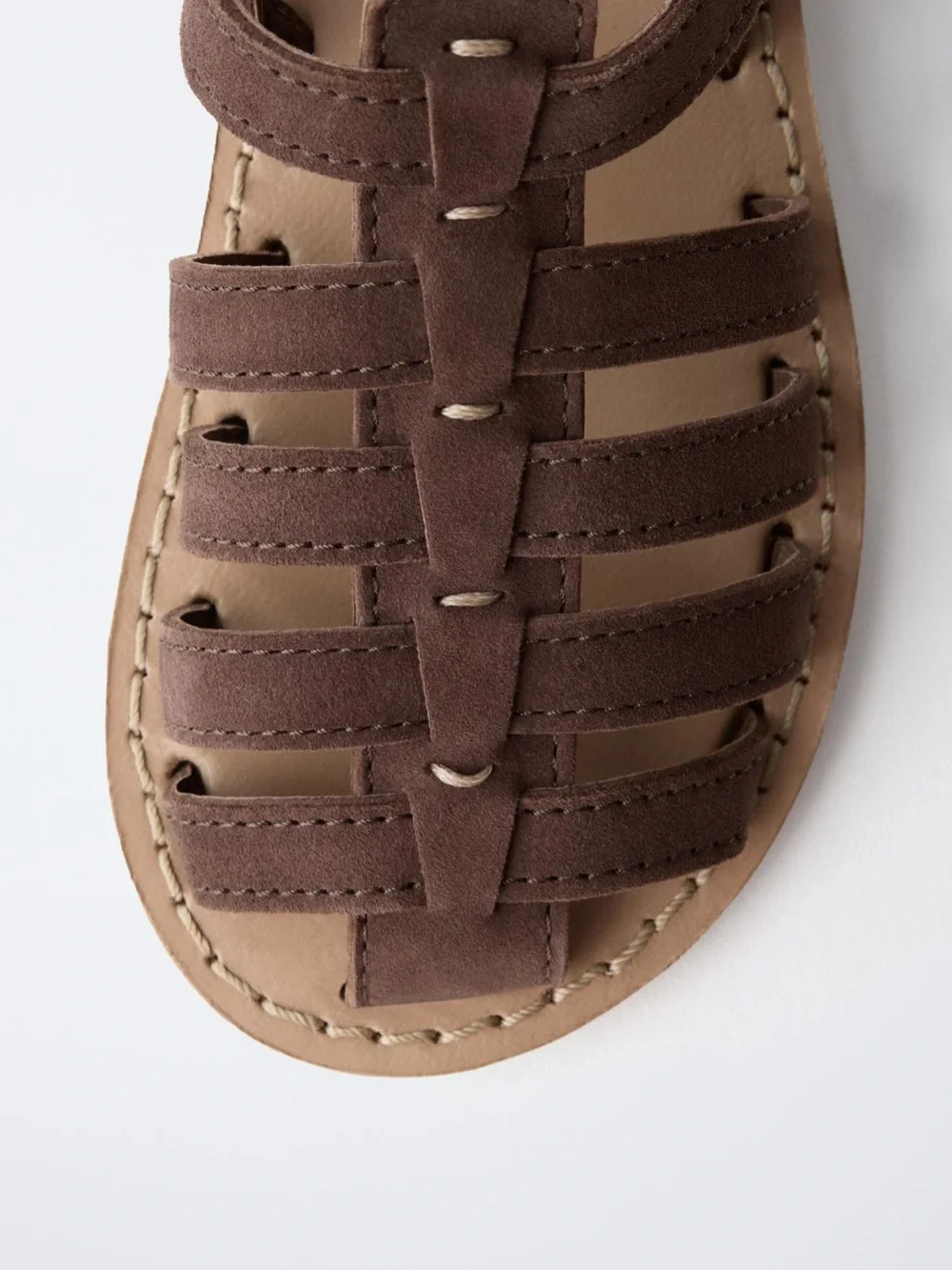Zara Kids Unisex Leather Fishnan Sandals